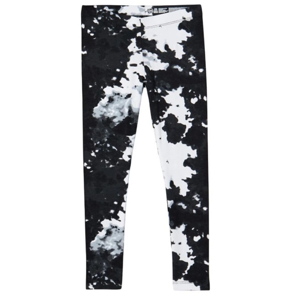 Wonder Nation Girls Black White Tie Dye Leggings Youth Size Large 10-12